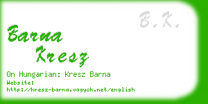 barna kresz business card